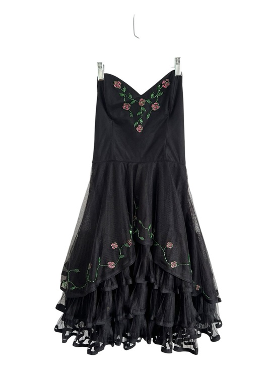 Betsey Johnson Dresses & Skirts - VTG Betsey Johnson Black Floral Embroidered Tulle Dress